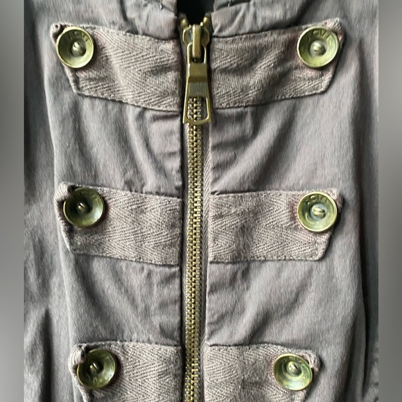 XCVI Women's Brown Military Style Jacket with Buttons & Pockets - Picture 3 of 8